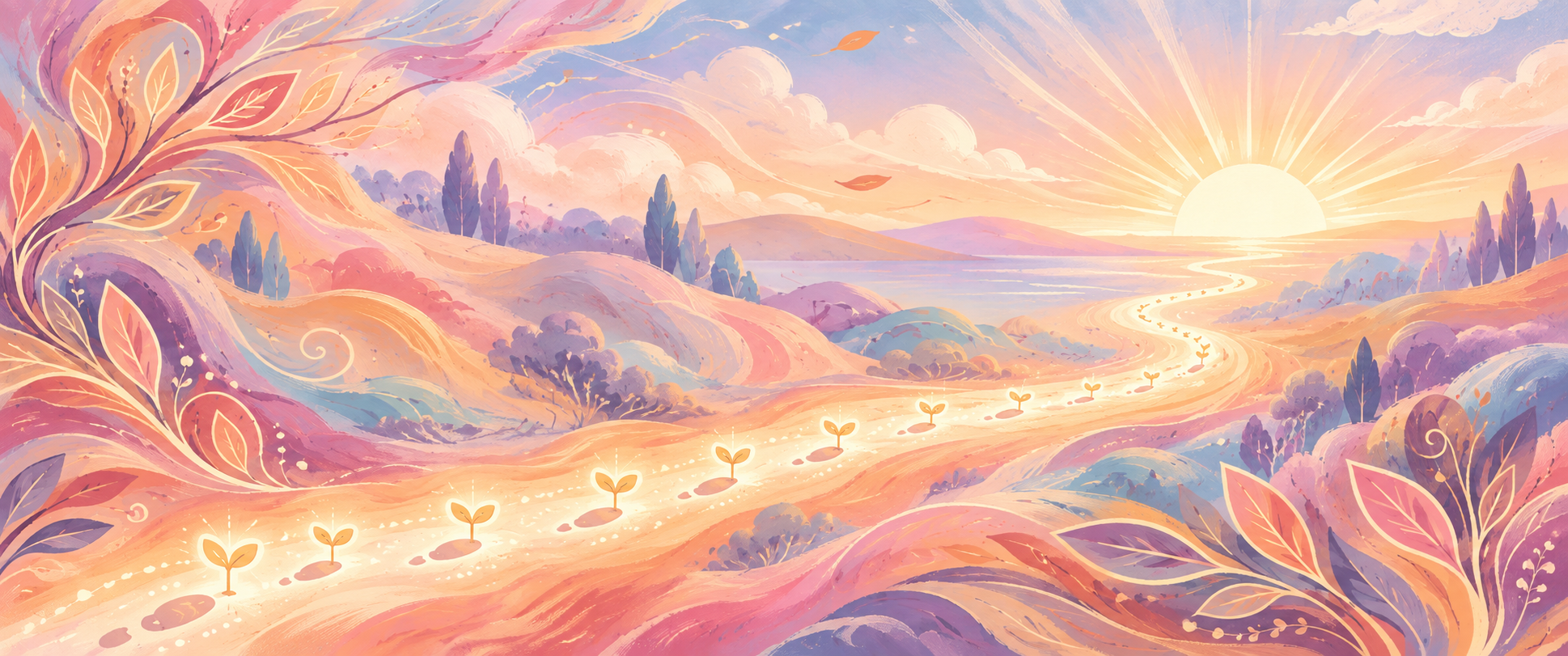 Small actions grow into a luminous path leading toward a bright horizon